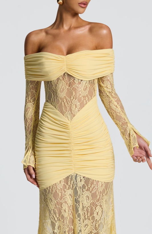 Lemon Elegance Maxi Dress
