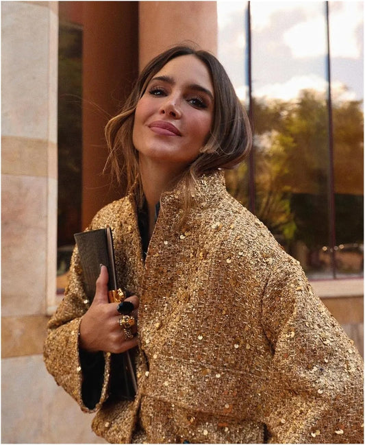 Chic Gold Sequin Jacket