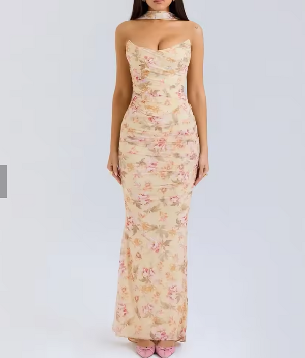Chic Dress Set with Scarf