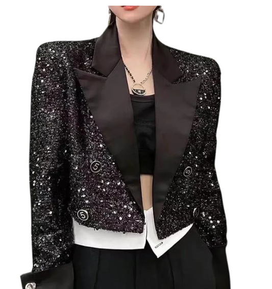 Shimmer Chic Short Coat