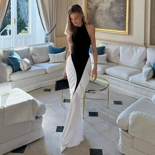 Sexy Long Sleeve Ruched Split Dress