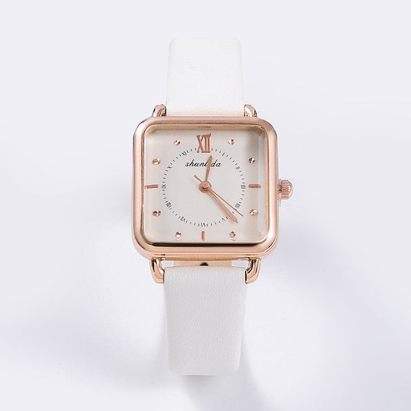 Classic Leather Square Watch