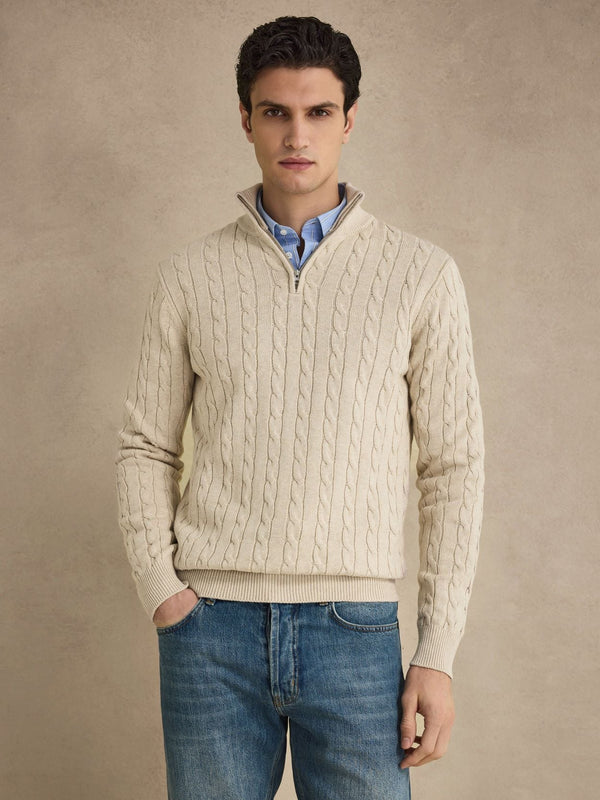 Heritage Cable Wool Half Zip
