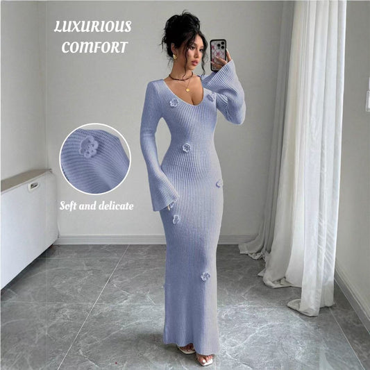 Cozy Flare Sleeve Midi Dress
