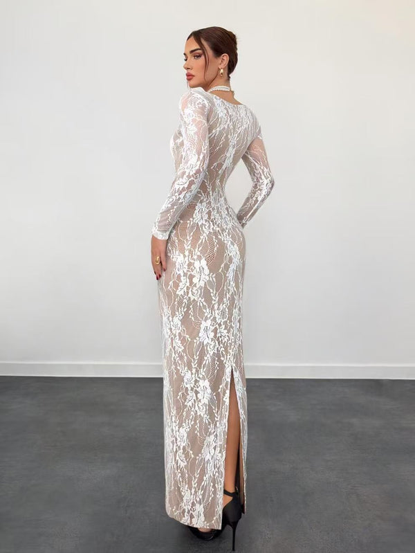 Black Lace Evening Dress