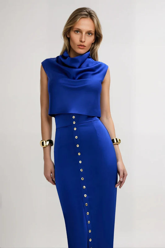 Chic Button Skirt Set