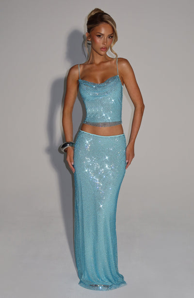 Shiny Off-Shoulder Set