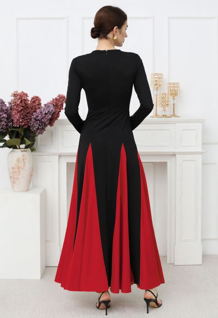 Elegant Black & White Maxi Dress