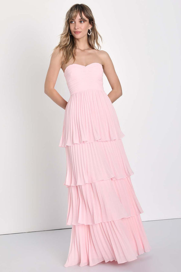 Elegant Burgundy Tiered Dress
