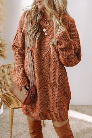 Cozy Cable Knit Sweater Dress