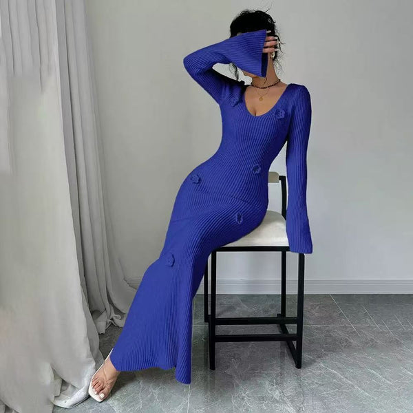 Cozy Flare Sleeve Midi Dress