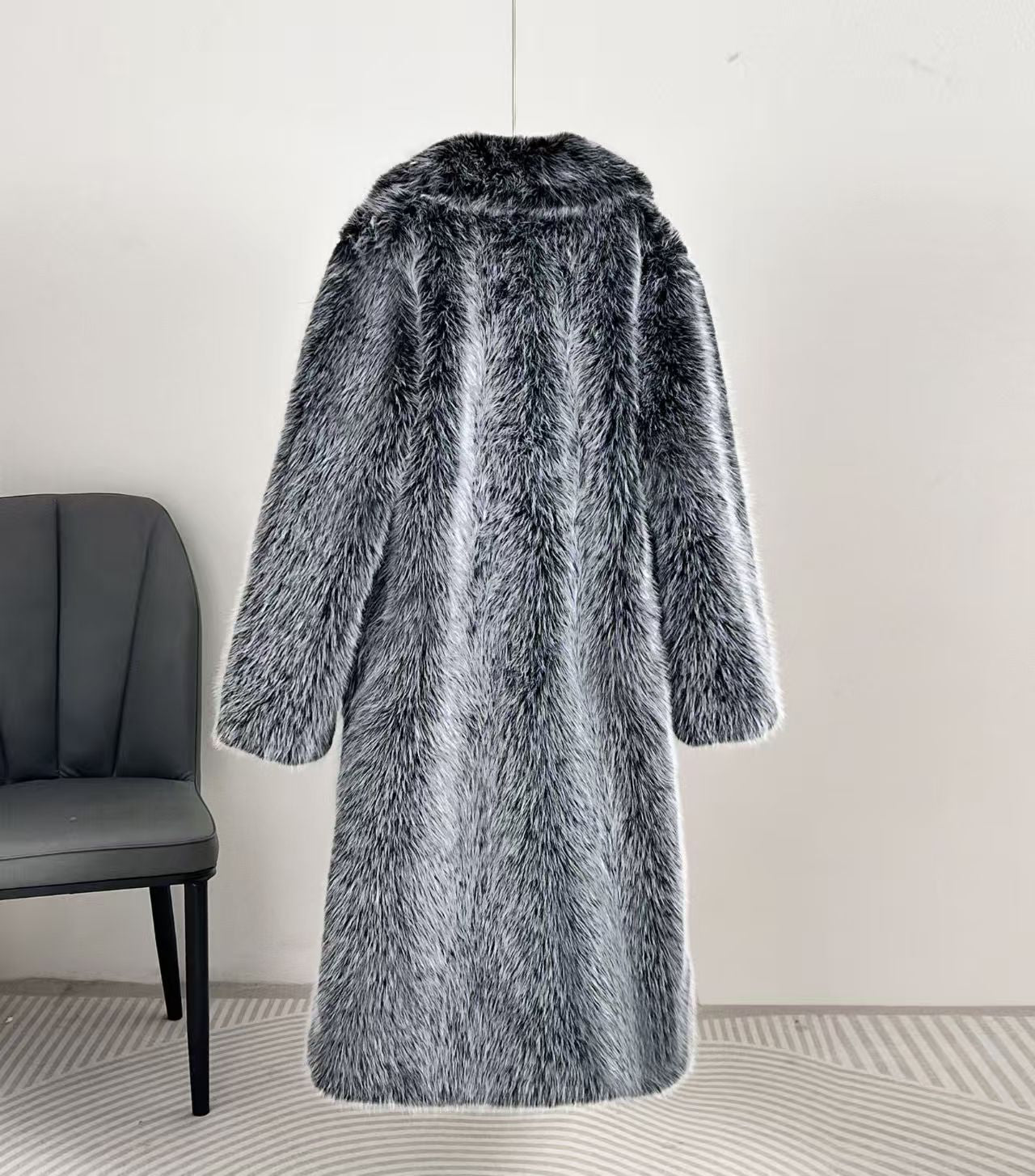 Minimal Luxe Longline Eco-Fur Coat