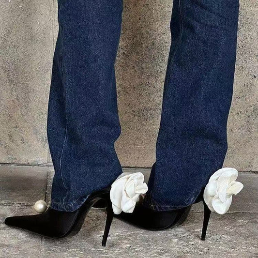 Elegant Pearl Slingback Mules