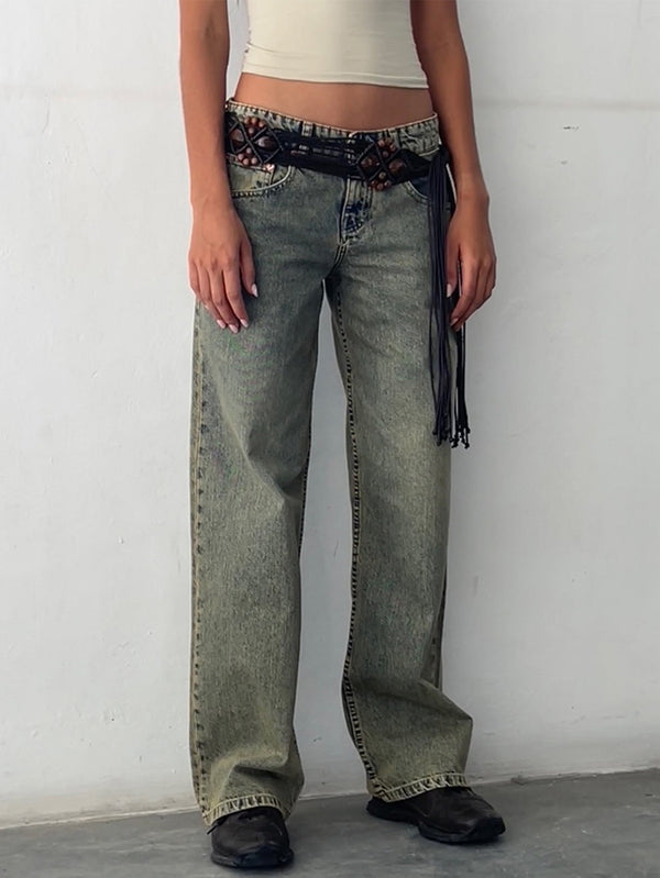 YK Low Rise Baggy Jeans