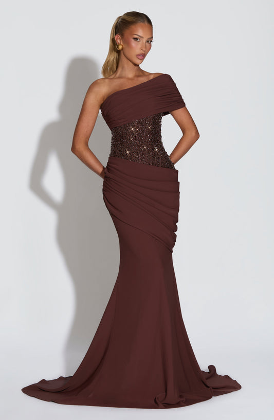 Elegant Off-Shoulder Evening Gown