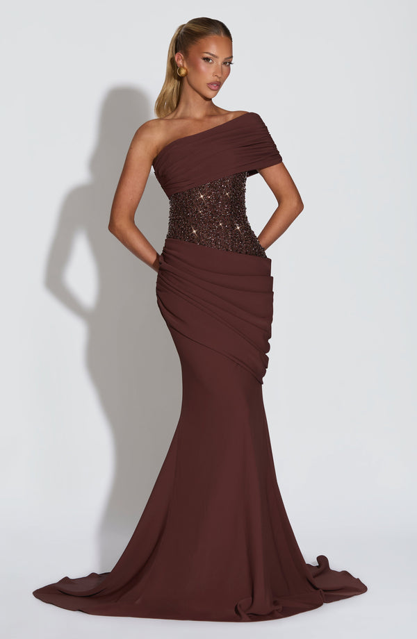 Elegant Off-Shoulder Evening Gown