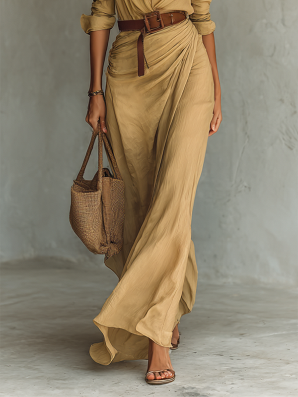 Elegant Belted Maxi Dress