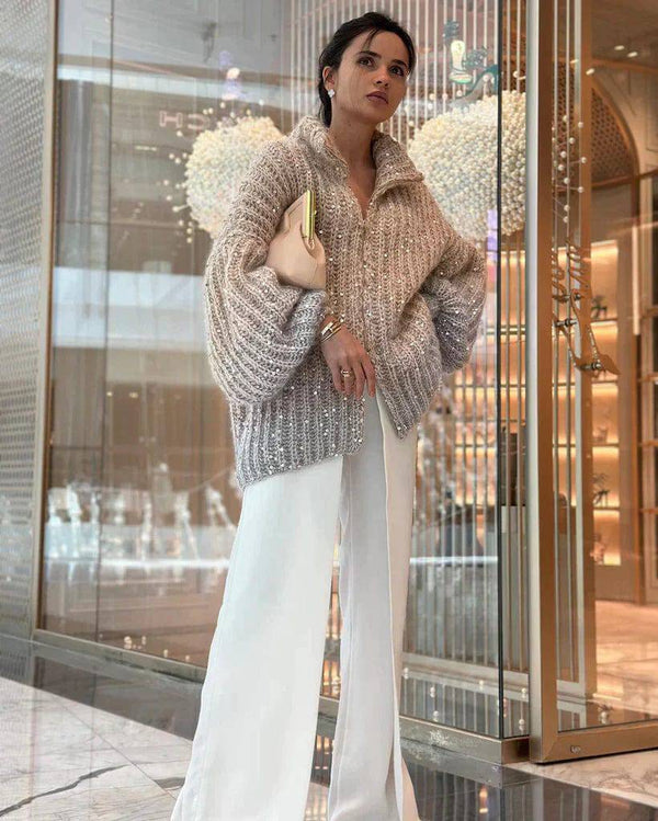 Glam Sequin Knit Cardigan