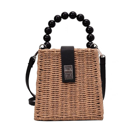 Eco-Chic Beaded Handbag