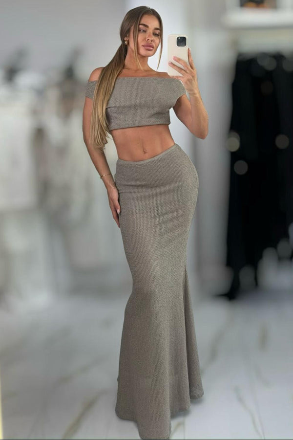 Yllana One Shoulder Top Maxi Set