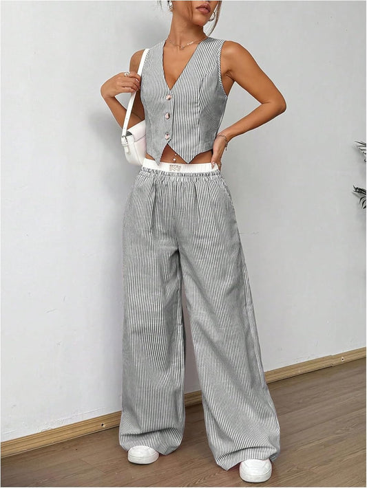 Stylish Striped Women's Set