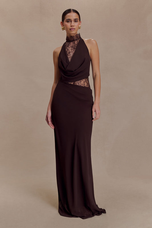 luxeflowr Lace Chiffon Maxi Dress