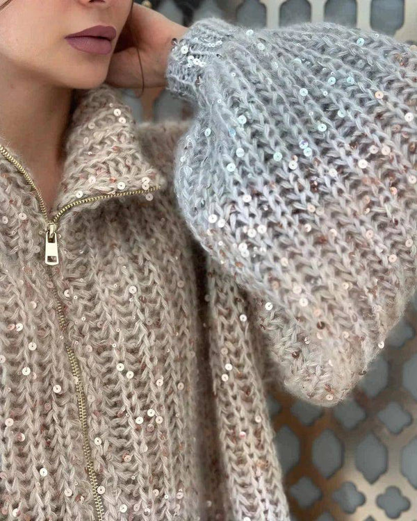 Glam Sequin Knit Cardigan