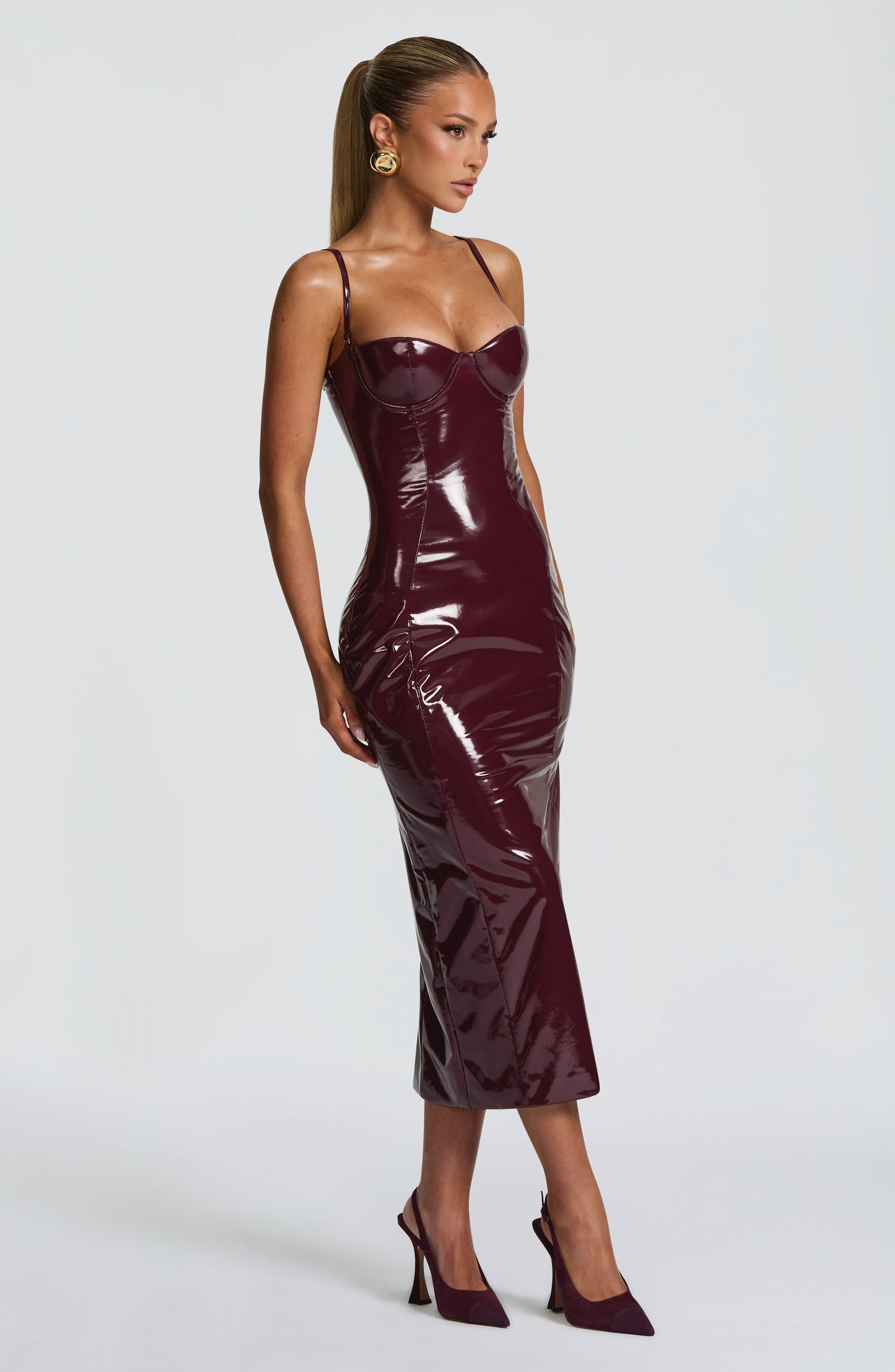 Cherry Lacquer Midi Dress