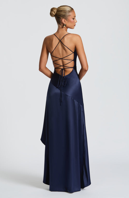 Elegant Navy Evening Dress