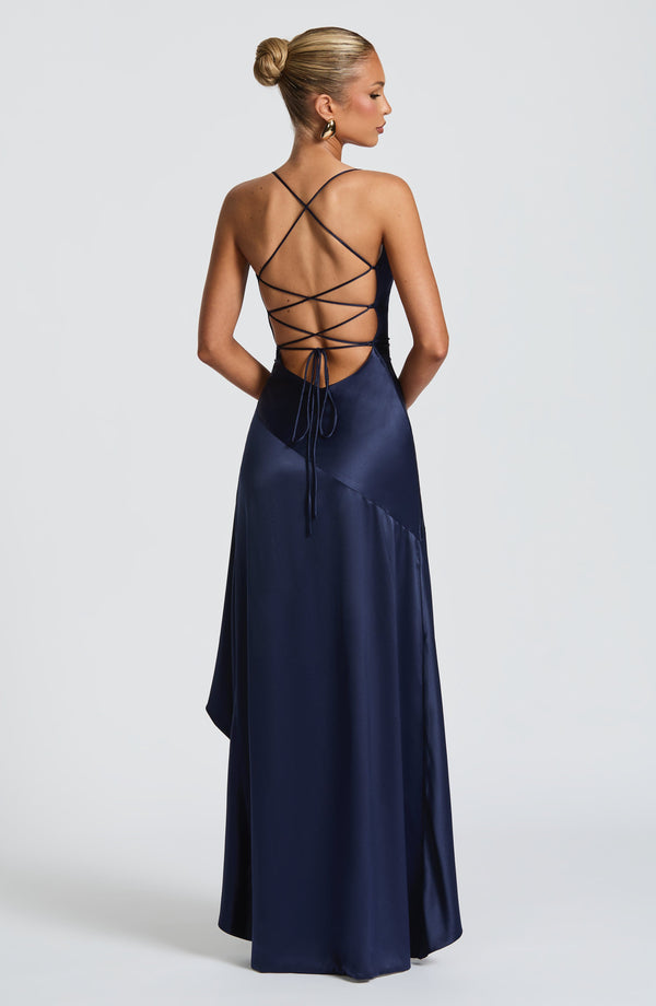 Elegant Navy Evening Dress