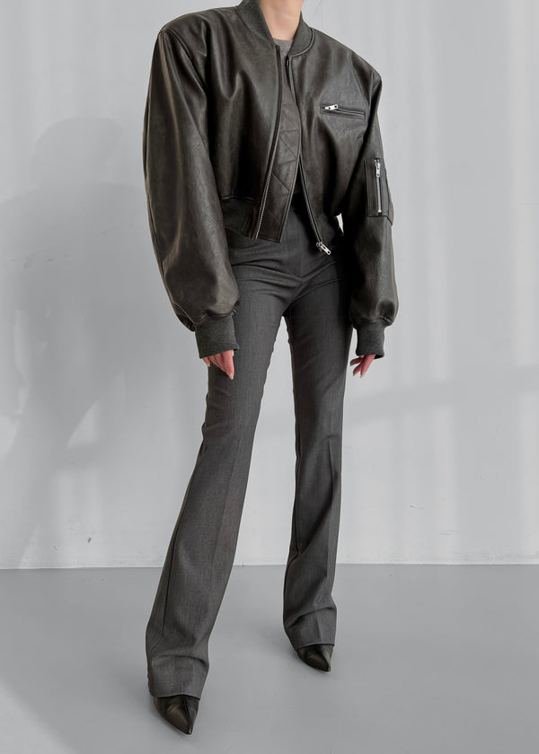 Chic Charcoal Bomber Jacket