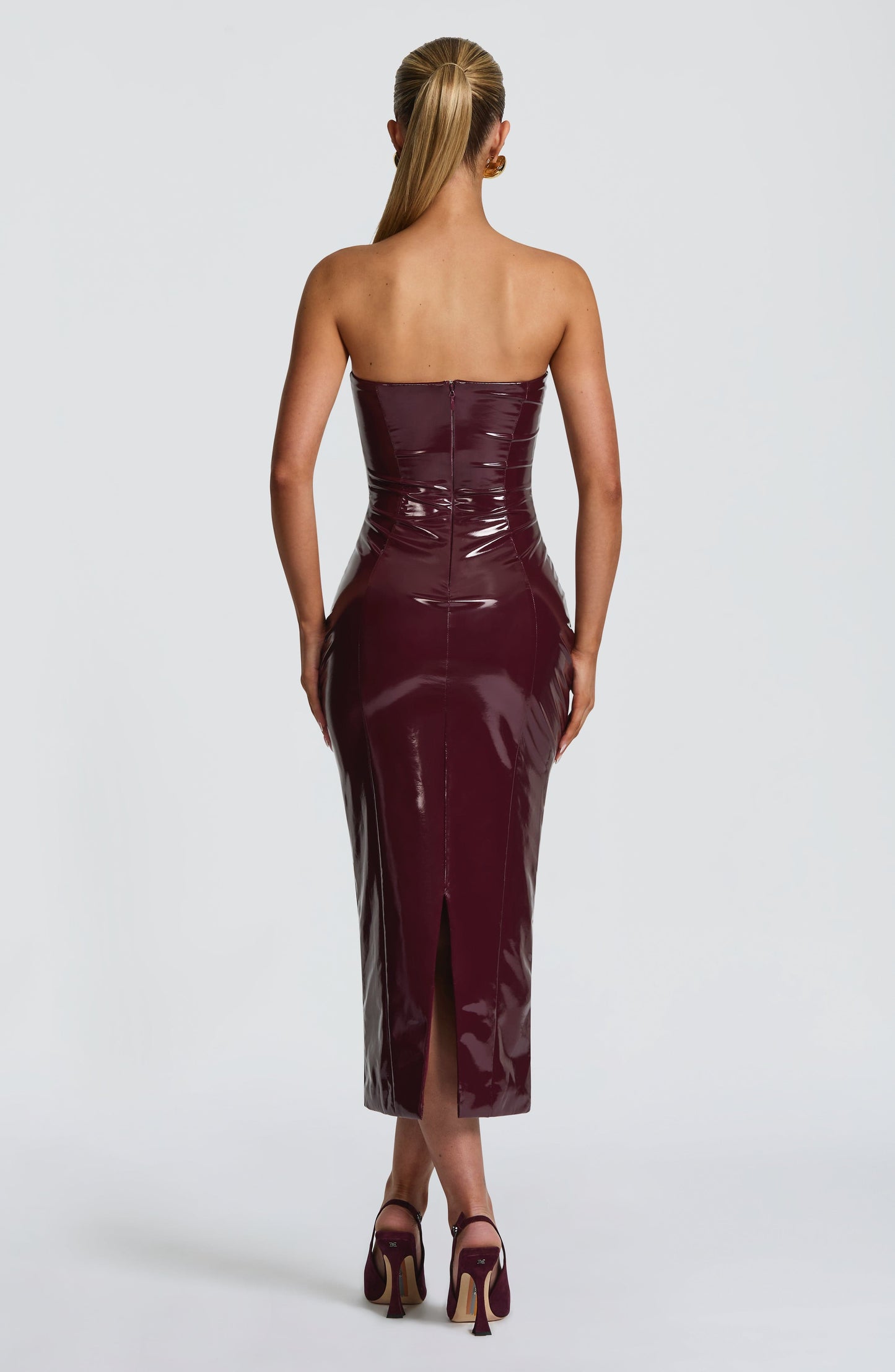 Cherry Lacquer Midi Dress