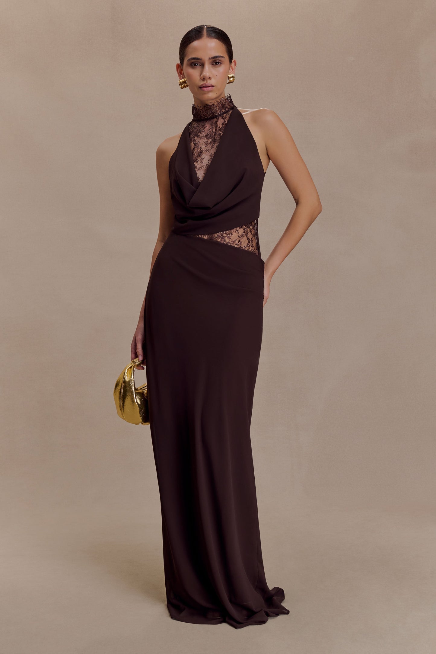 luxeflowr Lace Chiffon Maxi Dress