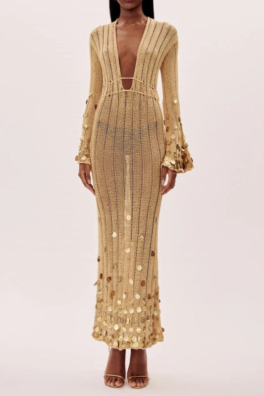 Glamorous Gold Maxi Dress