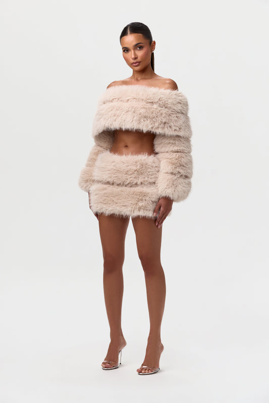 Urban Faux Fur Mini Skirt set