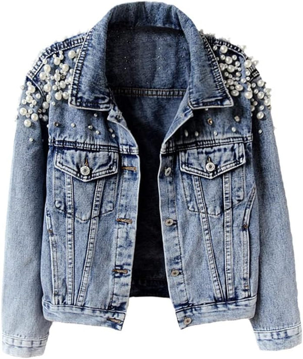 Vintage Beaded Denim Jacket