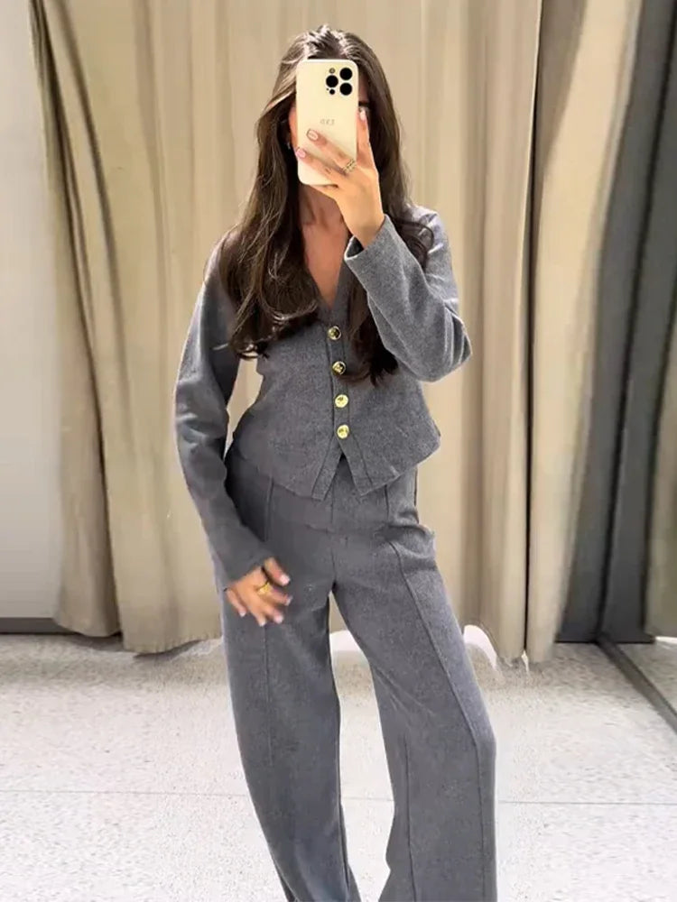 Everyday Casual Knit Two-Piece Outfit