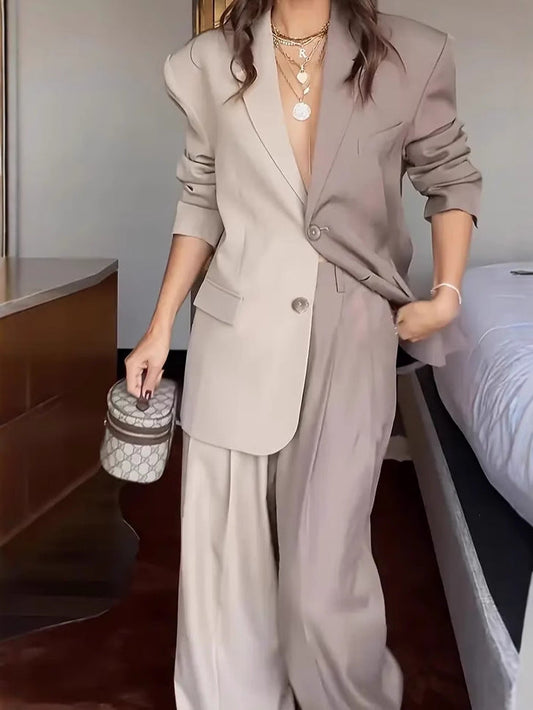 Chic Two-Tone Blazer Set