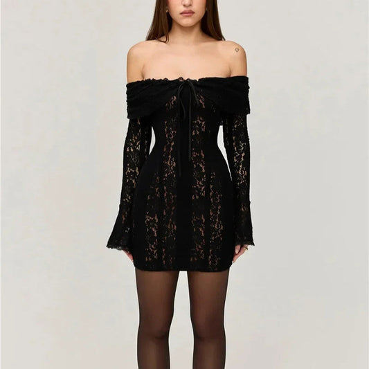 Sadie Lace Off-the-Shoulder Mini Dress