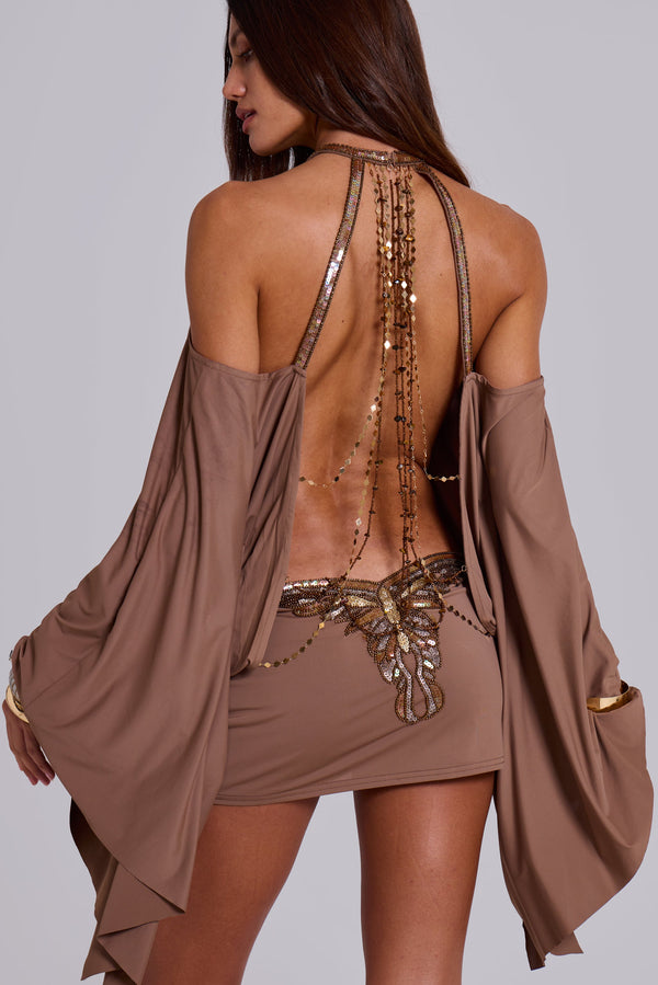 Embellished Butterfly Mini Party Dress