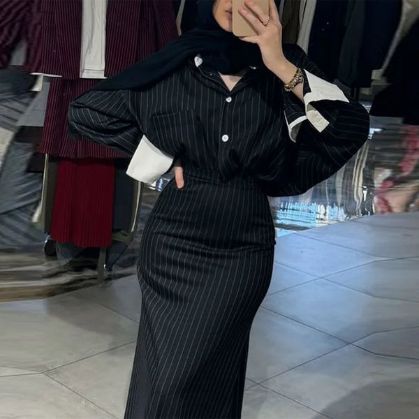 Chic Striped Dress Set