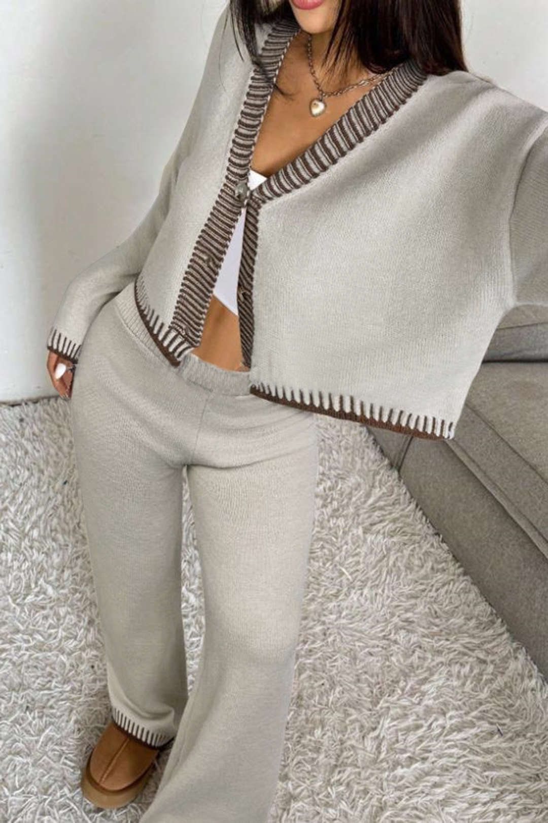 Everyday Knit Button Cardigan Set
