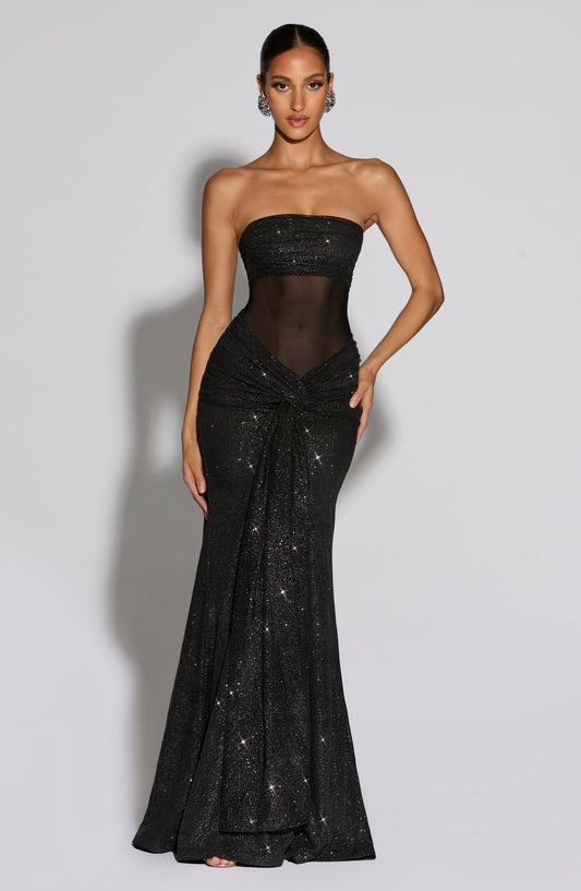 Elegant Black/Gold Sparkle Dress
