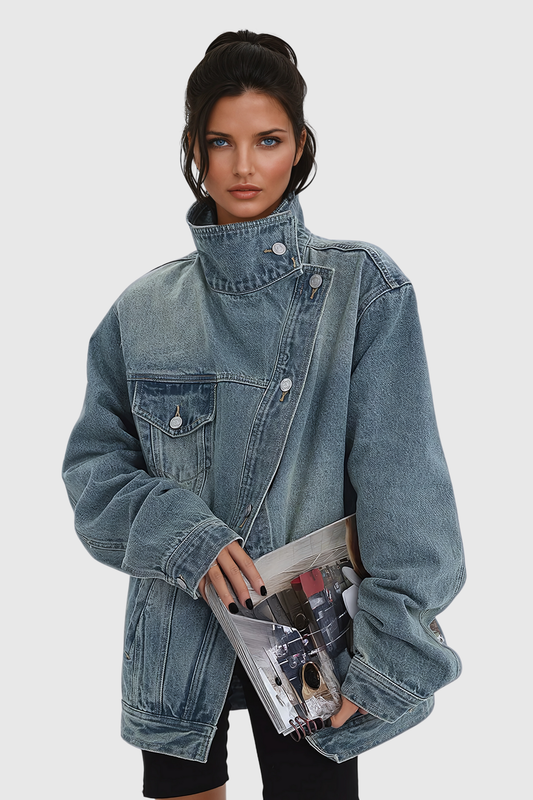 Chic Asymmetric Denim Jacket