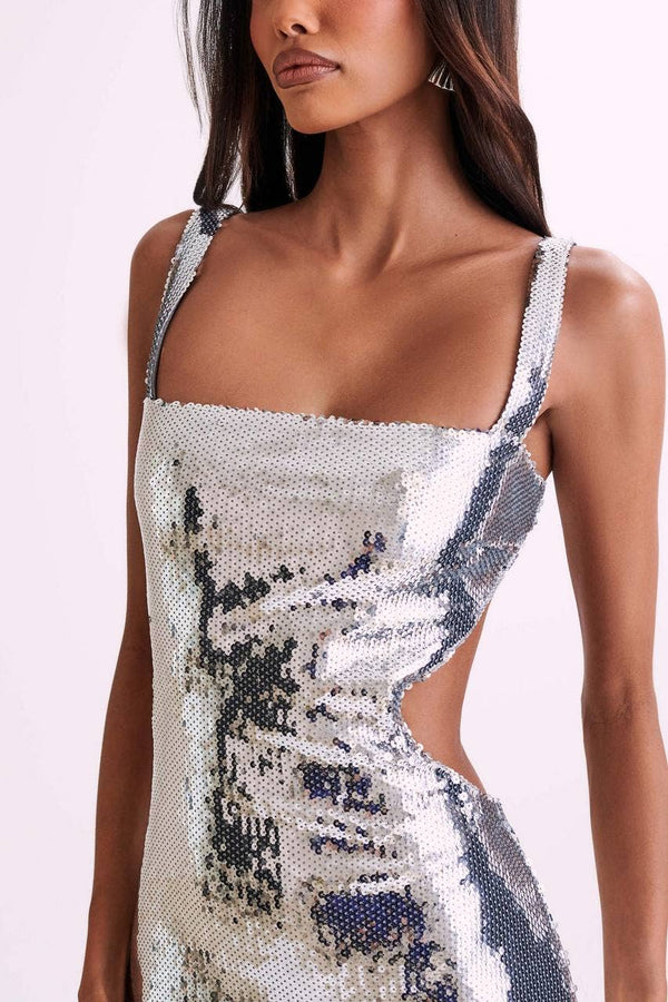 Glamorous Silver Maxi Dress