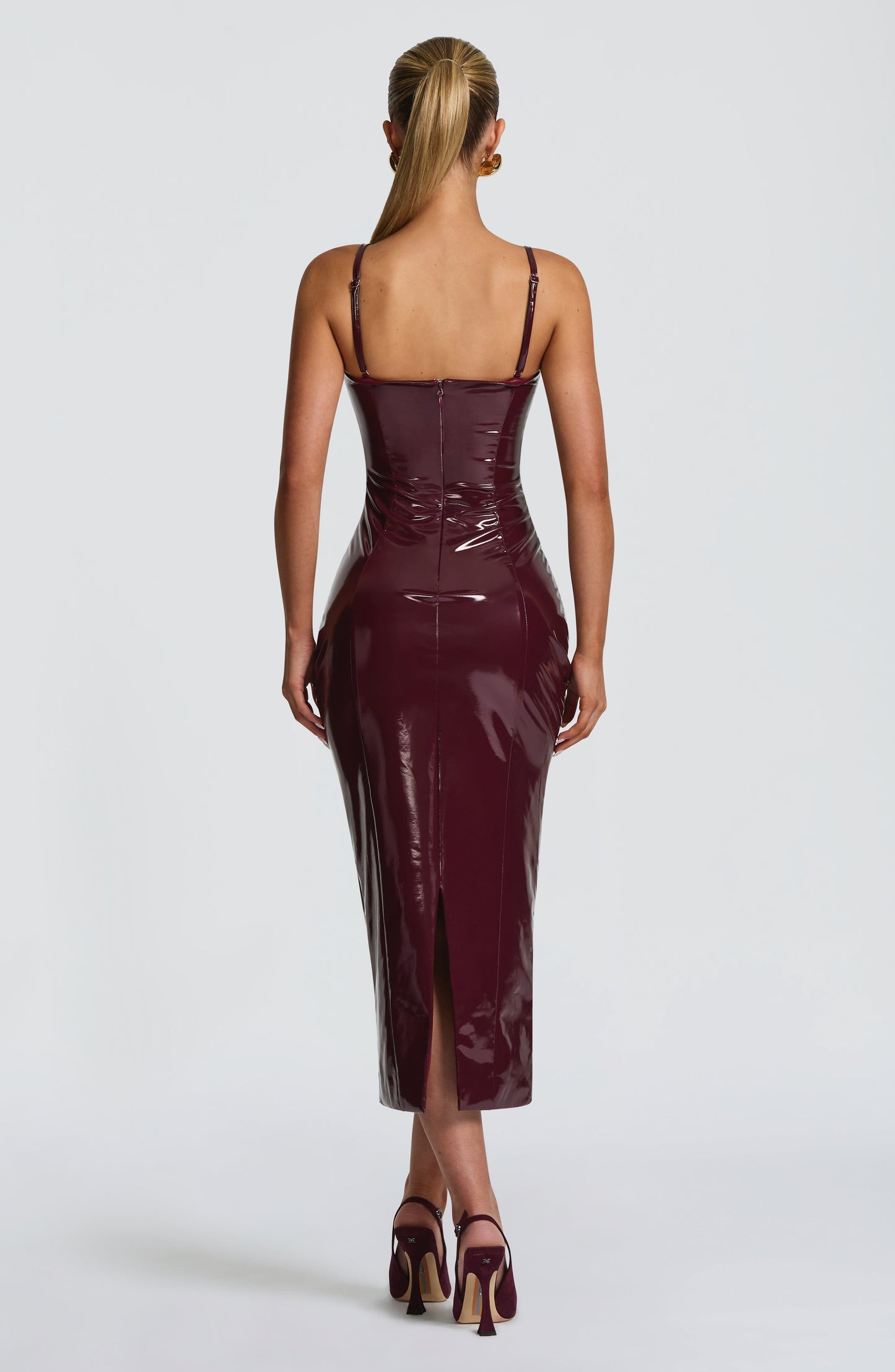 Cherry Lacquer Midi Dress