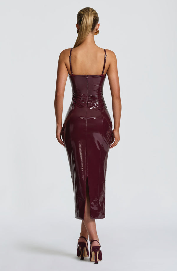 Cherry Lacquer Midi Dress