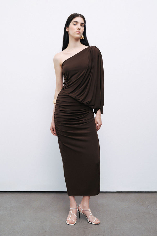 Nocturne Draped Evening Maxi Flow