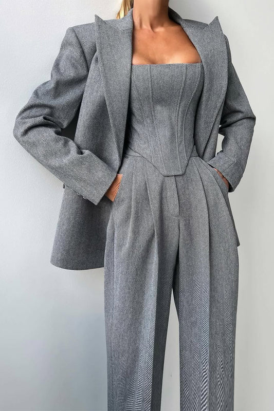 Chic Three-Piece Blazer Set